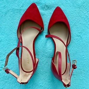 Red closed toe shoes